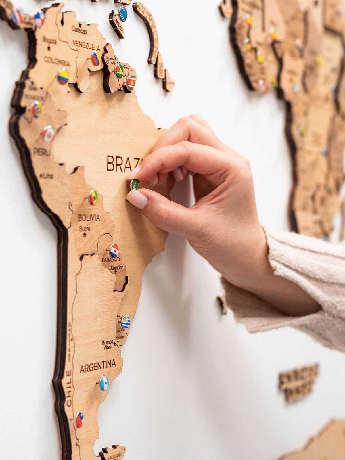 Premium 3D Wooden World Map Light Premium 3D Wooden World Map Light