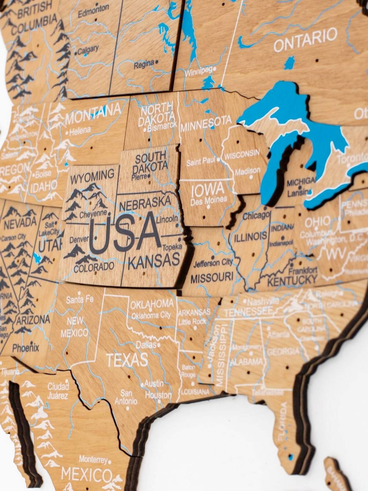 Premium 3D Wooden World Map Light Premium 3D Wooden World Map Light