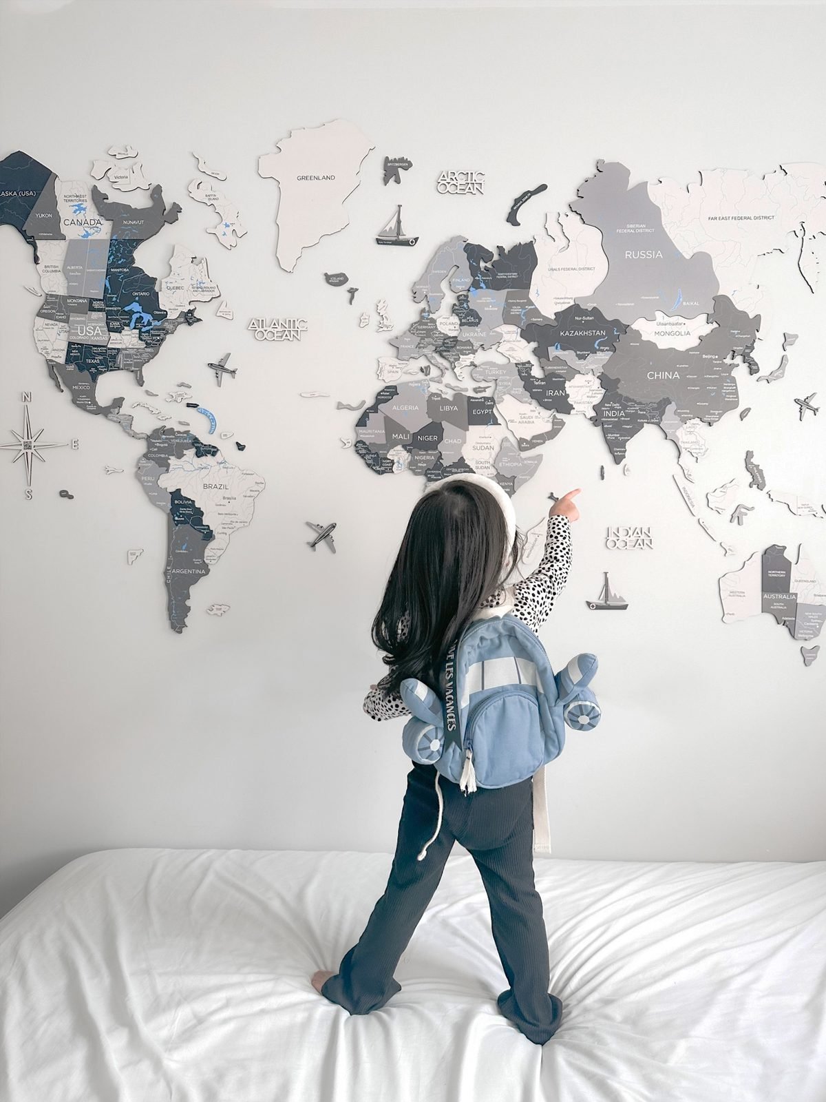 Premium 3D Coloured Wooden World Map Nordik Premium 3D Coloured Wooden World Map Nordik