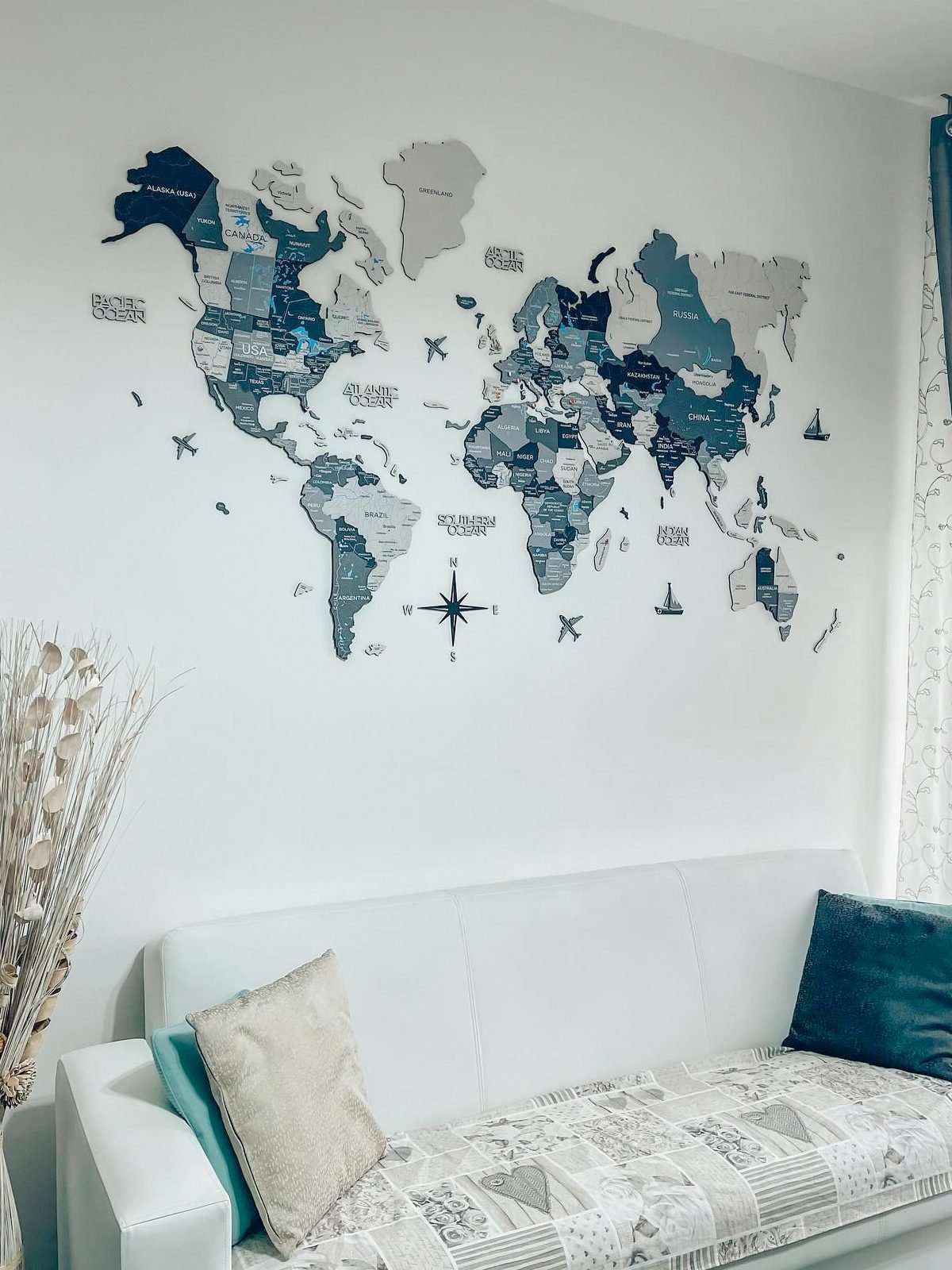 Premium 3D Coloured Wooden World Map Nordik Premium 3D Coloured Wooden World Map Nordik