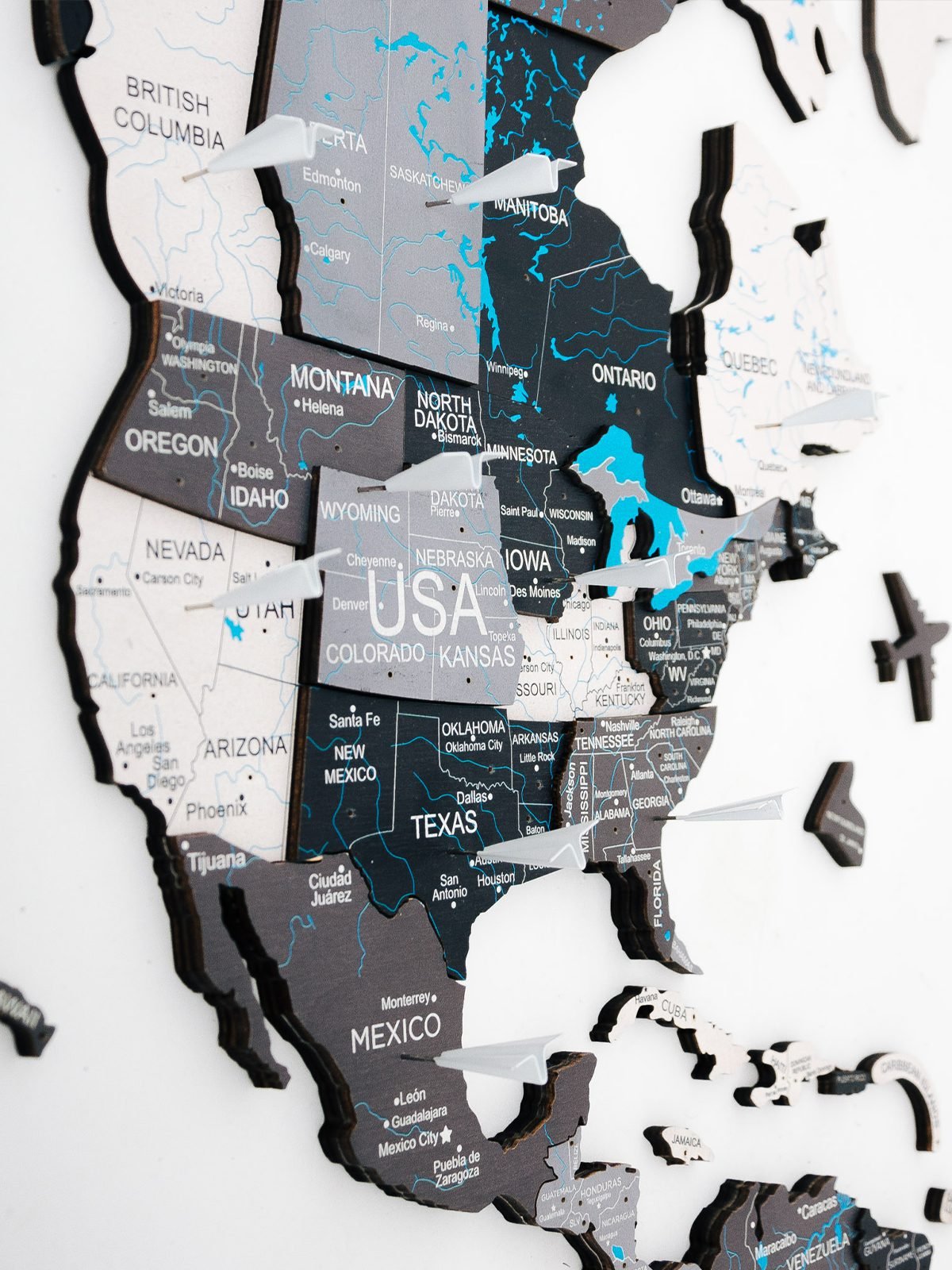 Premium 3D Coloured Wooden World Map Nordik Premium 3D Coloured Wooden World Map Nordik