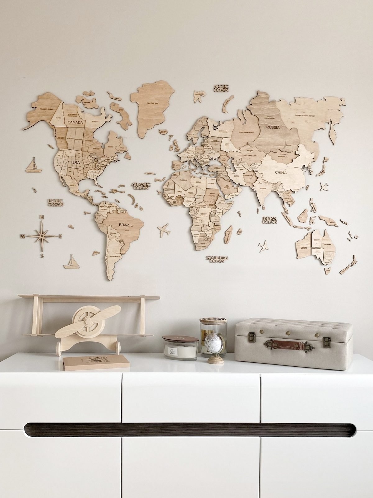 Premium 3D Wooden World Map Terra Premium 3D Wooden World Map Terra