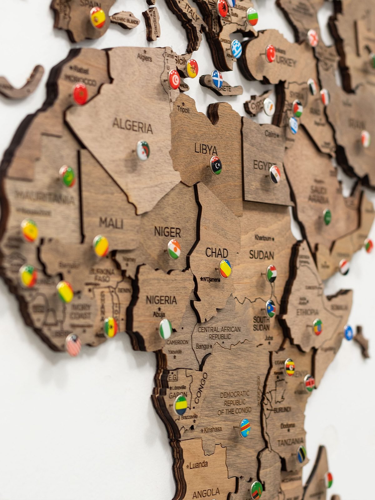 Premium 3D Wooden World Map Terra Premium 3D Wooden World Map Terra