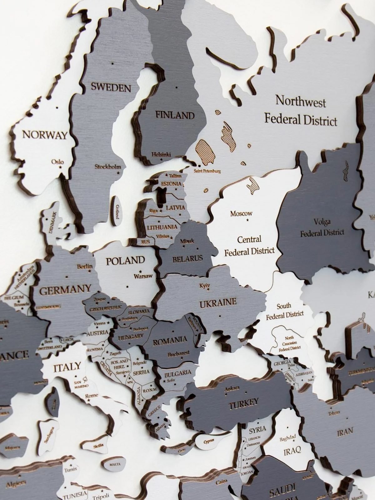 Premium Luxury Coloured 3D Wooden World Map Urban Premium Luxury Coloured 3D Wooden World Map Urban