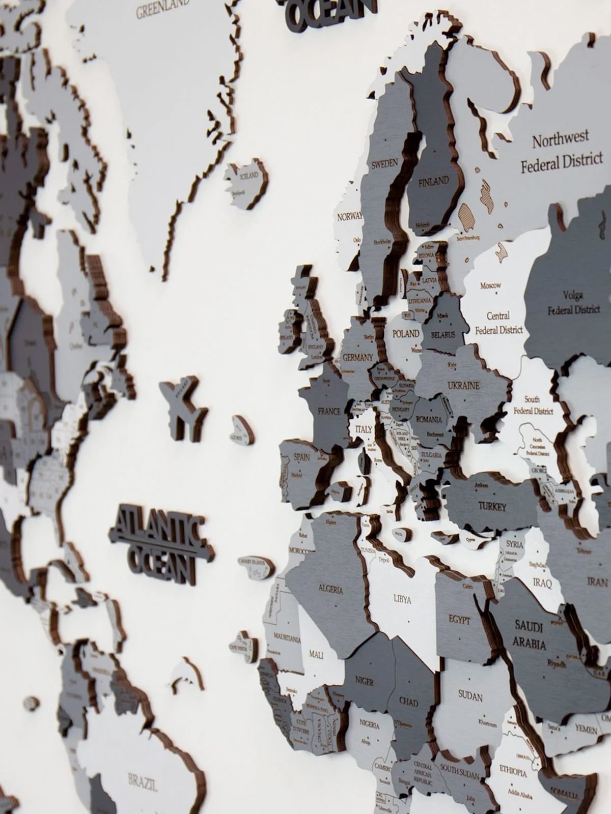 Premium Luxury Coloured 3D Wooden World Map Urban Premium Luxury Coloured 3D Wooden World Map Urban